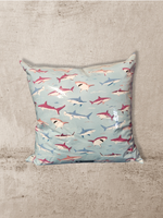 Sharks in Pastel Vinyl Tattoo Pillow