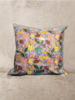 Mauve Indigenous Flowers Vinyl Tattoo Pillow