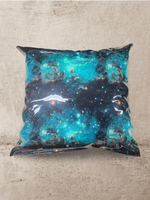 Teal Universe Vinyl Tattoo Pillow