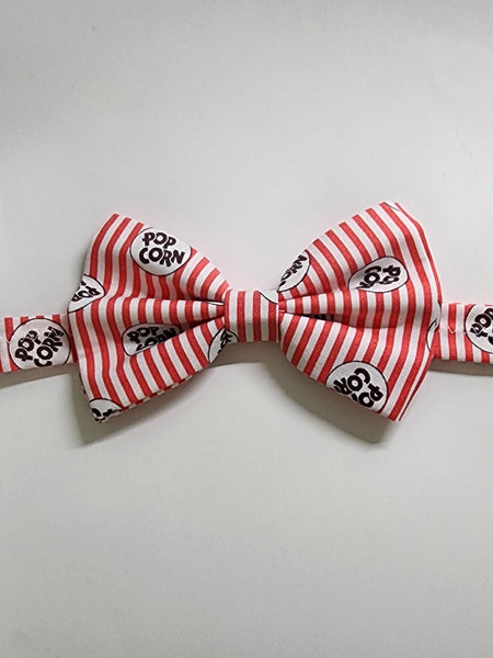 Popcorn Red & White Striped Bowtie