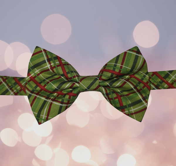 Grinchy Plaid Bowtie