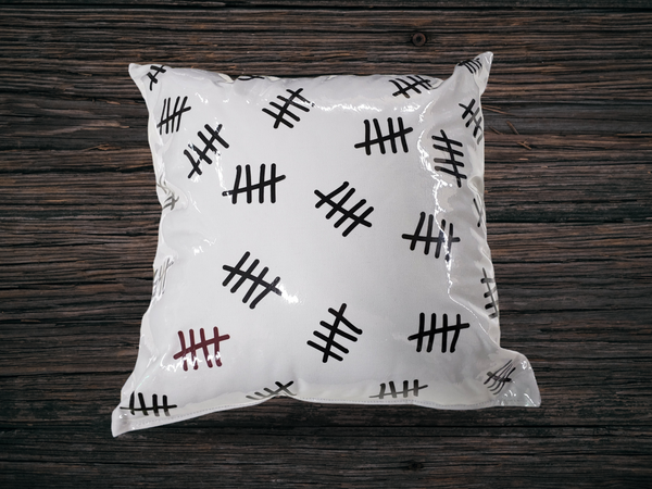 Happy House All Over Vinyl Tattoo Pillow