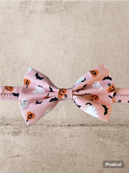 Pink Cat Ghost Bowtie