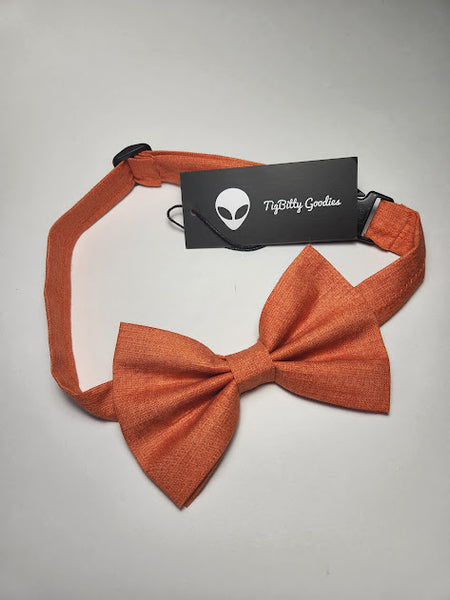 *SALE* Orange Tweed Large Dog Bowtie